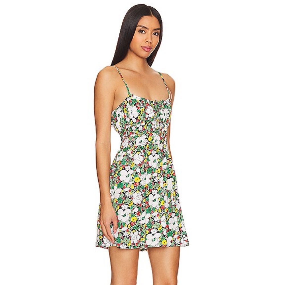 Faithful the Brand Revolve NWOT Lea vita Bella floral mini dress ruched - Picture 2 of 14